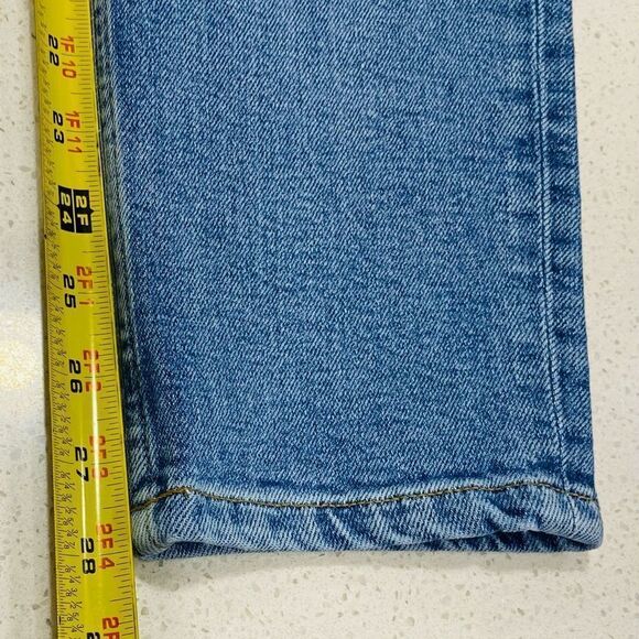 RE/DONE Stretch High Rise Straight Leg Jeans 27x28 Mid 90s Wash USA - Picture 6 of 14